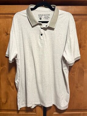 Men's Soft & Stretchy Light Gray Polo Shirt (3XL)